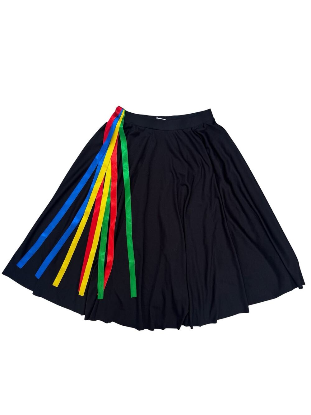 BODY WRAPPERS Character Dance Below-The-Knee Circle Skirt Black Sz Medium Womens